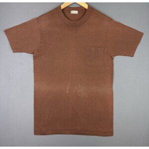 Rare True Vintage Munsing Wear Brown Pocket Shirt USA Made Large Single Stitch